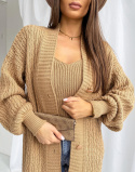 Sweater top and cardigan set Alexandra beige Mielczarkowski