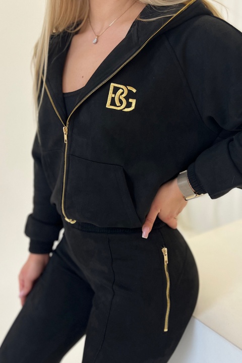 Komplet zamszowy BG NEW ESSENTIAL czarny Brandenburg