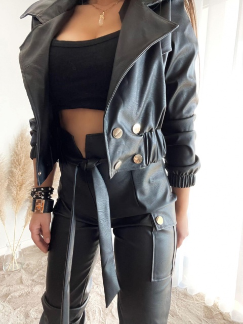 Spodnie bojówki z eko skóry By Mielczarkowski