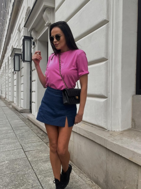 T-shirt z rękawem 1/2 i poduszkami SERENA różowy LA MILLA