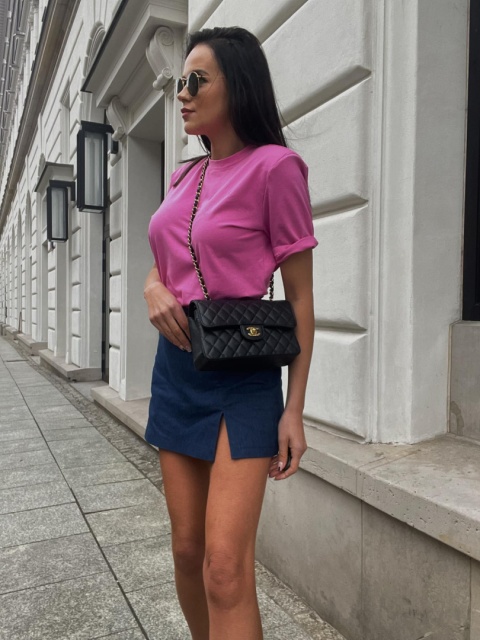 T-shirt z rękawem 1/2 i poduszkami SERENA różowy LA MILLA