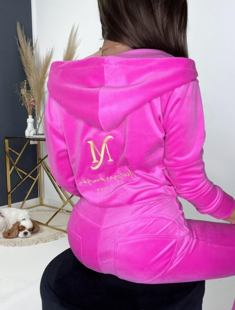 Welurowa bluza z logowaniem różowa - BY MIELCZARKOWSKI