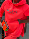 Sweatshirt SARA LOGO neon coral - SEMPRE Sweatshirt SARA LOGO neon coral - SEMPRE