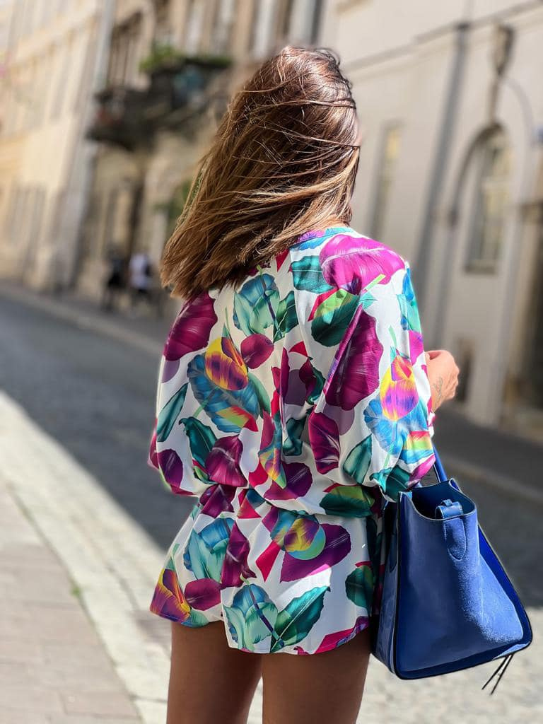 Jumpsuit oversize DOLLY leaves - SEMPRE Jumpsuit oversize DOLLY leaves - SEMPRE