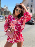 Jumpsuit oversize DOLLY red flowers - SEMPRE