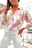 Shirt blouse POCKET powder flowers - JOLMAR