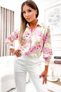 Shirt blouse POCKET powder flowers - JOLMAR