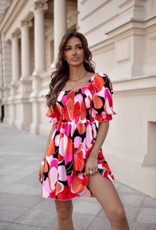 Gorsetowa sukienka w żywych kolorach - XANA