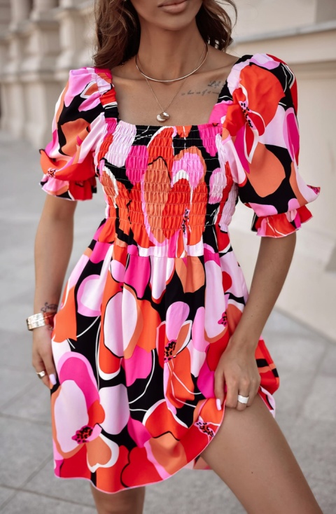 Gorsetowa sukienka w żywych kolorach - XANA