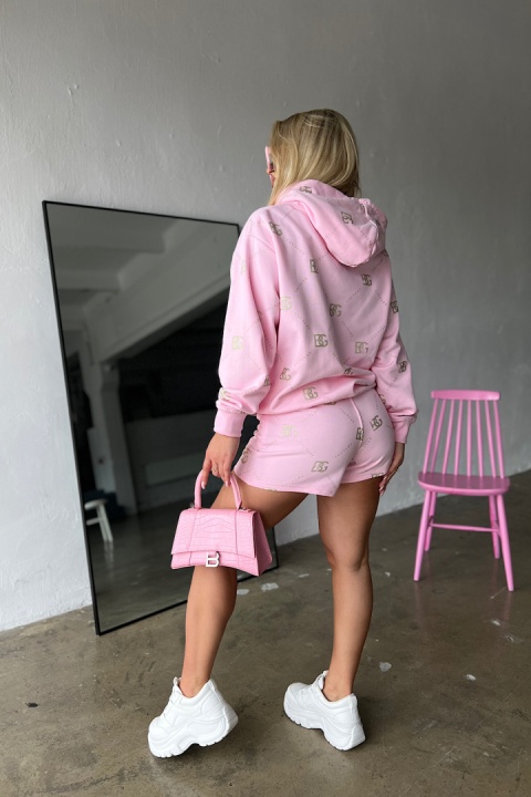 Komplet dresowy BG HOLOGRAM set baby pink Brandenburg Couture