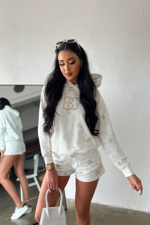 Komplet dresowy BG HOLOGRAM set biały Brandenburg Couture