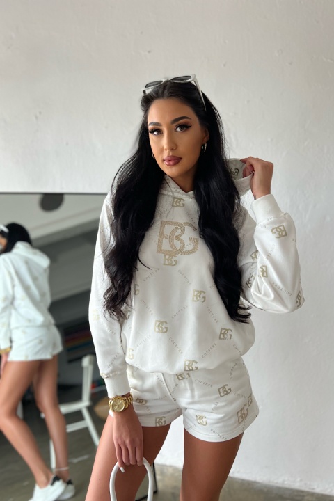 Komplet dresowy BG HOLOGRAM set biały Brandenburg Couture