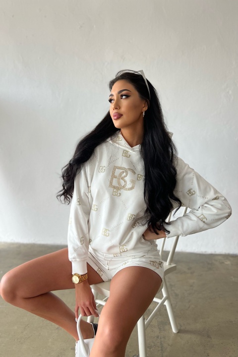 Komplet dresowy BG HOLOGRAM set biały Brandenburg Couture