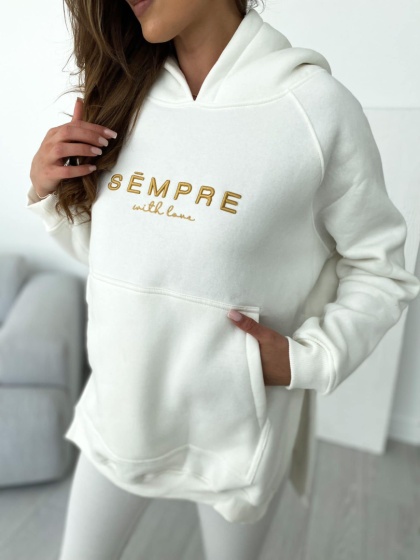 Bluza SARA LOGO ecru - SEMPRE