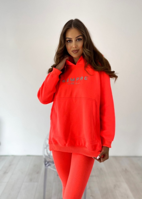 Bluza SARA LOGO neonowa koral - SEMPRE