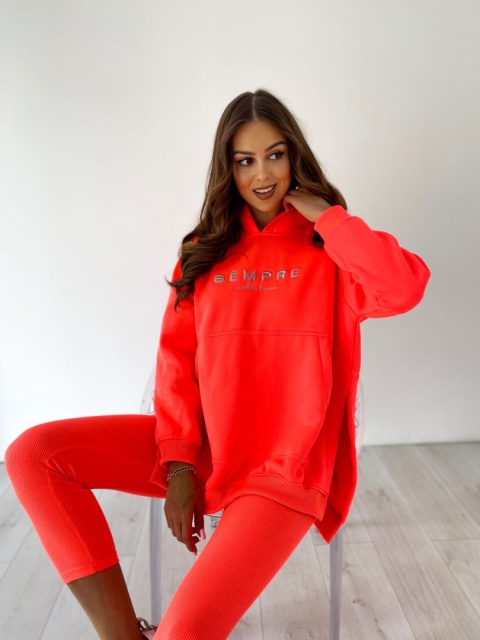Bluza SARA LOGO neonowa koral - SEMPRE