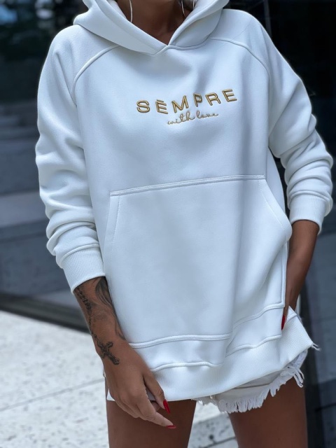 Bluza SARA LOGO ecru - SEMPRE