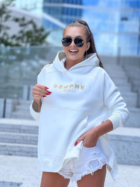 Bluza SARA LOGO ecru - SEMPRE