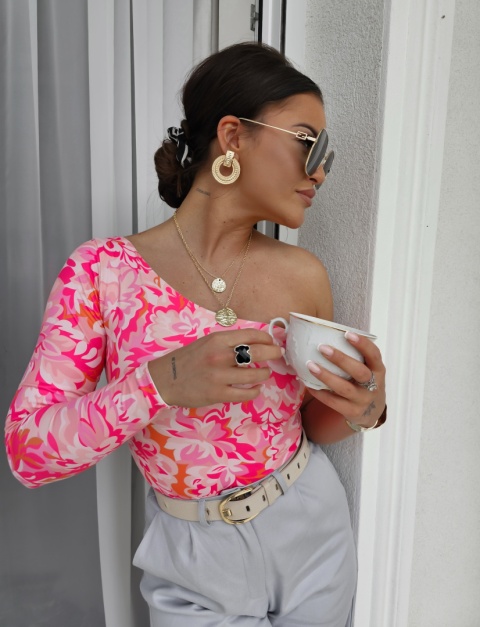 Bluzka Jedno Ramię – różowa By me