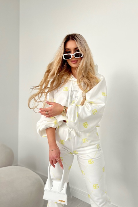 Komplet dresowy BG HOLO ecru limonka Brandenburg Couture