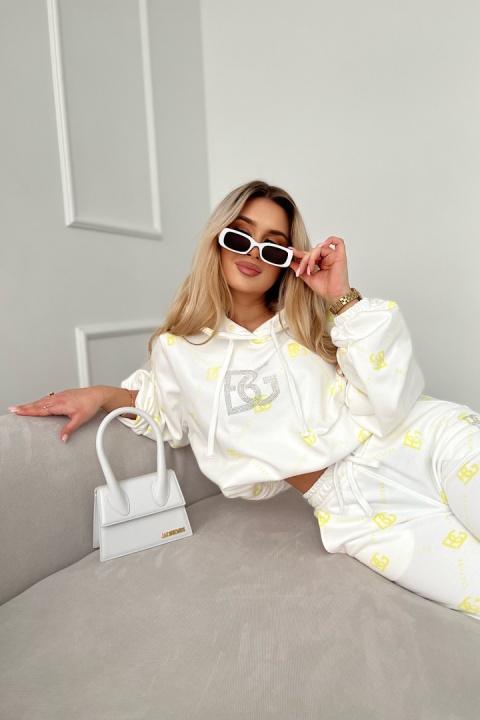 Komplet dresowy BG HOLO ecru limonka Brandenburg Couture