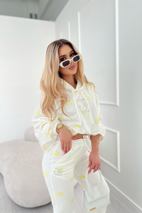 Komplet dresowy BG HOLO ecru limonka Brandenburg Couture