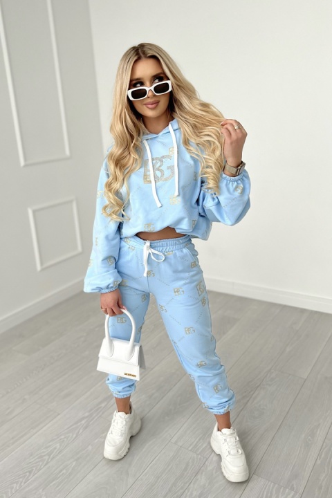 Komplet dresowy BG HOLO błękit-złoty Brandenburg Couture