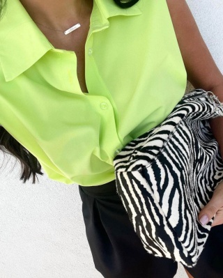 Koszula bez rękawów z poduszkami NEON seledyn La Milla