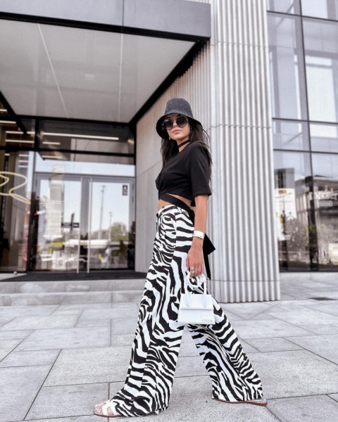 Spodnie z wiskozy ZEBRA La Milla