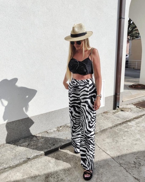 Spodnie z wiskozy ZEBRA La Milla