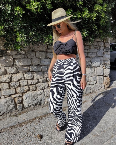 Spodnie z wiskozy ZEBRA La Milla