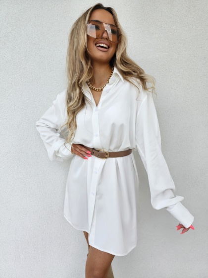 Sukienka koszula oversize MIA ecru By me