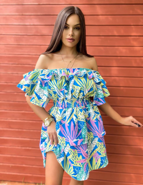Dress VALENTINA flowers multicolor By Mielczarkowski Dress VALENTINA flowers multicolor By Mielczarkowski