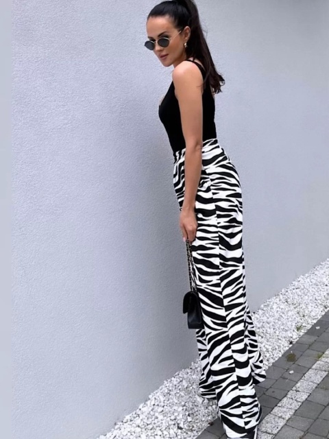 Szerokie spodnie dresowe HIGH STANDARDS zebra La milla