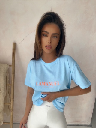 Tshirt SUN IS ON błękit La Manuel