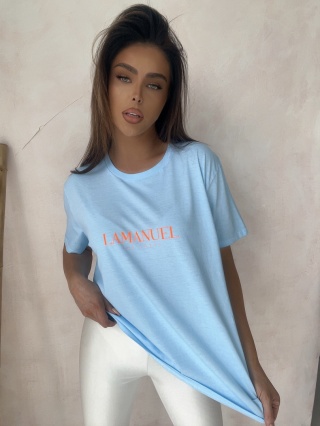 Tshirt SUN IS ON błękit La Manuel