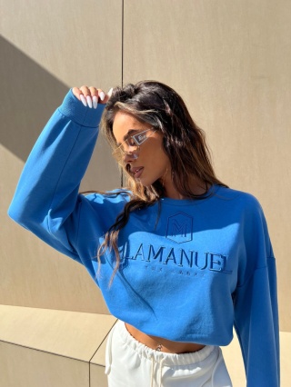Bluza LAMANUEL szafir La Manuel wada fabryczna (OPIS)