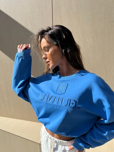 Bluza LAMANUEL szafir La Manuel wada fabryczna (OPIS)
