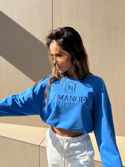 Bluza LAMANUEL szafir La Manuel wada fabryczna (OPIS)