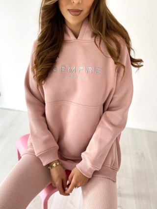 Bluza SARA LOGO puder róż - SEMPRE