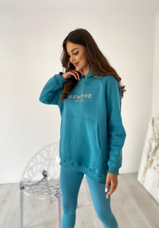 Bluza SARA LOGO niebieska - SEMPRE