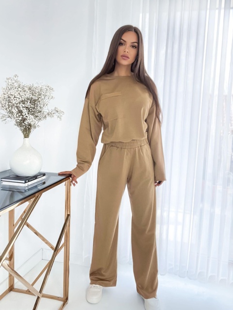 Komplet bluza i spodnie dresowe beżowy MIELCZARKOWSKI