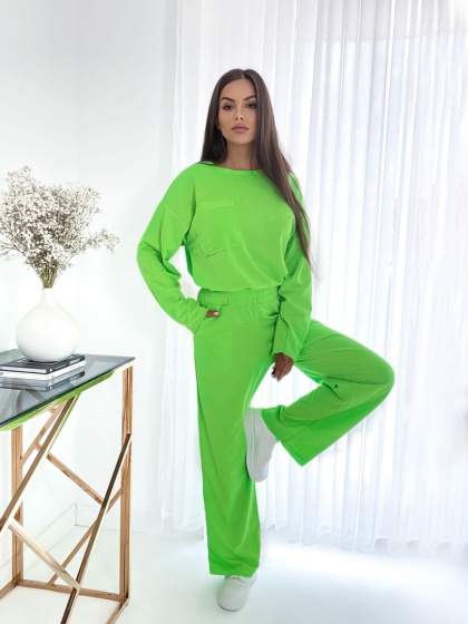 Komplet bluza i spodnie neon zielony By Mielczarkowski