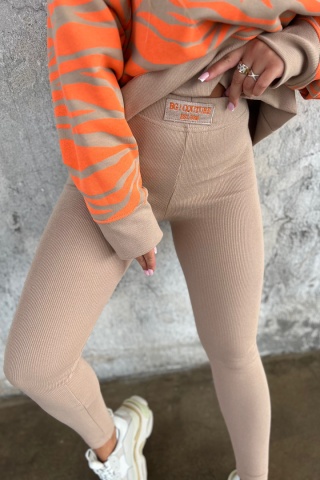 Legginsy BG SHAPE beż z pomarańczowym Brandenburg