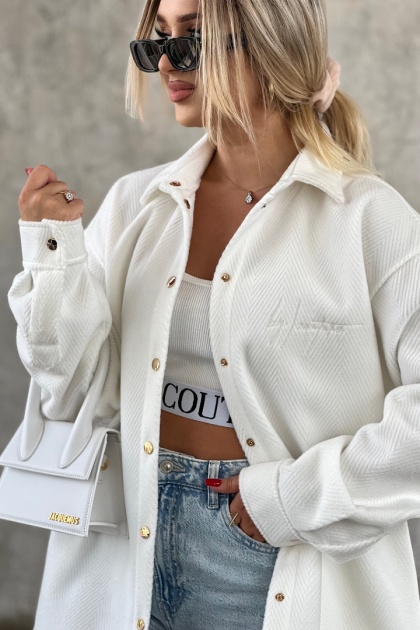 Płaszcz koszulowy BG WOOLY WOMAN biały Brandenburg