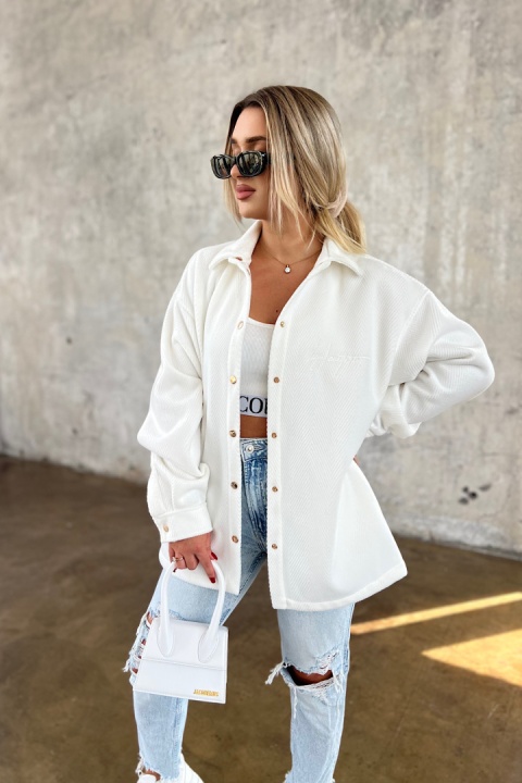 Płaszcz koszulowy BG WOOLY WOMAN biały Brandenburg