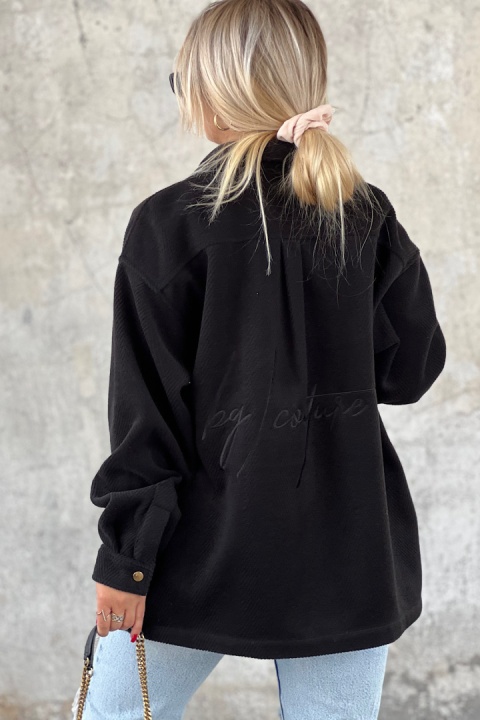 Płaszcz koszulowy BG WOOLY WOMAN czarny Brandenburg