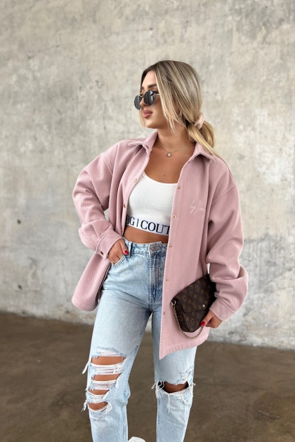 Płaszcz koszulowy BG WOOLY WOMAN jasny róż Brandenburg