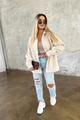 Płaszcz koszulowy BG WOOLY WOMAN jasny beż Brandenburg