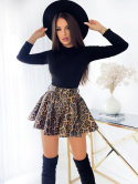 Skirt shorts made of eco leather leopard Mielczarkowski